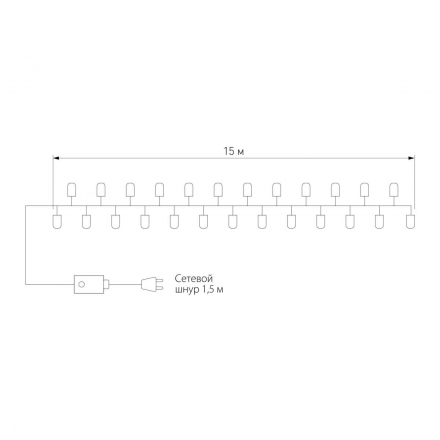 Гирлянда Eurosvet нить 15м IP20 400-005 мульти