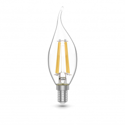 Лампа светодиодная филаментная Gauss E14 4,5W 4100К прозрачная 1041125