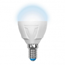 Лампа светодиодная диммируемая Uniel E14 6W 4500K матовая LED-G45-6W/NW/E14/FR/DIM PLP01WH UL-00000692