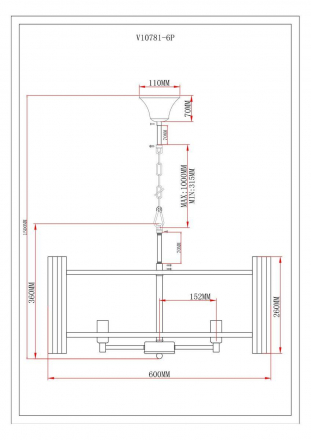 Подвесная люстра Moderli Monte V10781-6P
