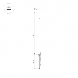 Ландшафтный светодиодный светильник Arlight KT-Canna-L750-1W Warm3000 034162