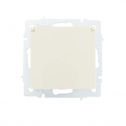 Розетка с зазем. с крышкой Lezard Vesna кремовая 742-0388-123B