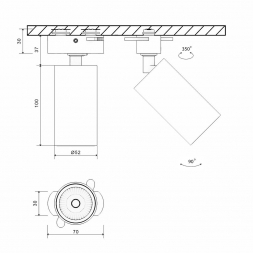 Основание для трекового светильника Lumker Mini-VL-M2-WH 004860