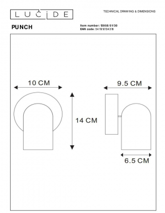 Спот Lucide Punch 13958/01/30