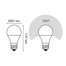 Лампа светодиодная диммируемая Gauss E27 12W 4100K матовая 102502212-S