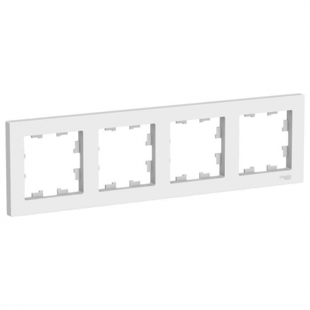 Рамка 4-постовая Schneider Electric AtlasDesign белая ATN000104