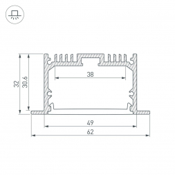 Профиль с рассеивателем Arlight SL-Line62-F-2500 Black+Opal 036307