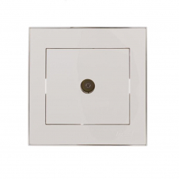 Розетка ТВ проходная Lezard Rain белая с бок. вст. хром 703-0225-129