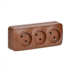 Розетка тройная 2P IEK Glory дуб ERH30-K24-10