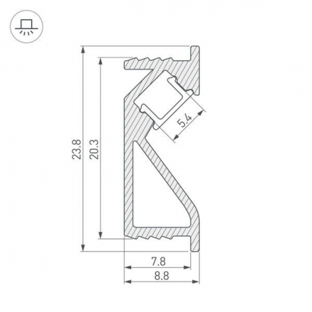 Профиль Arlight SL-BEVEL-2000 ANOD0 031120(1)