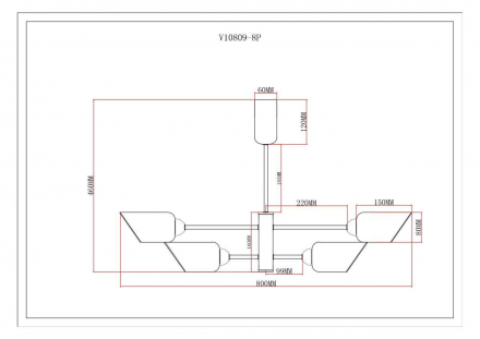 Потолочная люстра Moderli Avery V10809-8P