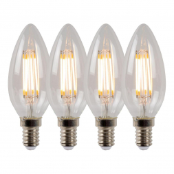 Лампа светодиодная диммируемая Lucide E14 4W 2700K прозрачная 49023/14/60