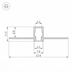 Встраиваемый профиль Arlight SL-Linia8-Fantom-2000 Anod 034986