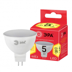 Лампа светодиодная ЭРА GU5.3 5W 2700K матовая ECO LED MR16-5W-827-GU5.3 Б0019060
