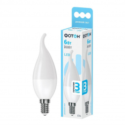 Лампа светодиодная Фотон E14 6W 4000K матовая 22828