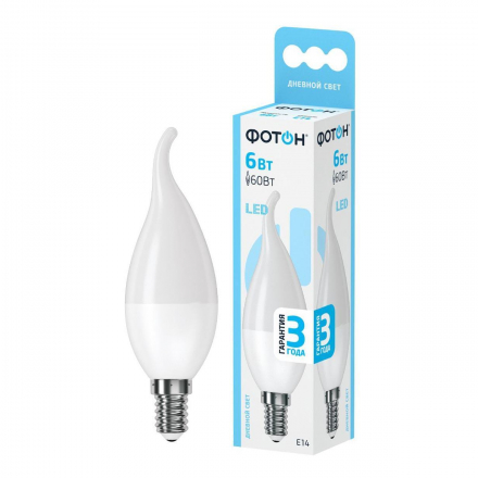 Лампа светодиодная Фотон E14 6W 4000K матовая 22828
