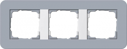 Рамка 3-постовая Gira E3 серо-голубой/белый глянцевый 0213414