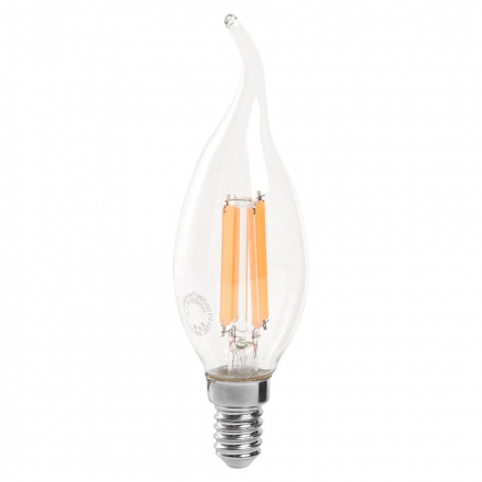 Лампа светодиодная Feron E14 15W 6400K Свеча на ветру Матовая 38264