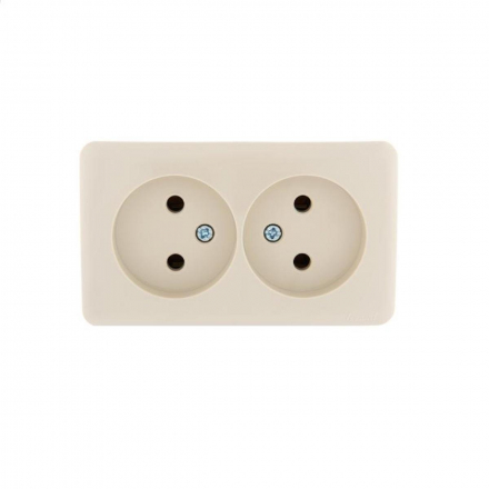 Розетка 2-ая без зазем. Lezard Viola кремовая 751-0300-128