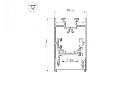 Профиль с рассеивателем Arlight S2-LINE-4067-2500 ANOD+OPAL 021172