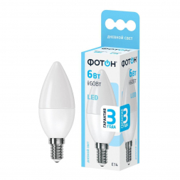 Лампа светодиодная Фотон E14 6W 4000K матовая 22830