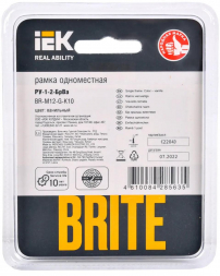 Рамка 1-постовая IEK Brite РУ-1-2-БрВа ваниль BR-M12-G-K10