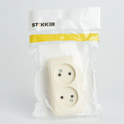Розетка двойная 2P Stekker Брест слоновая кость PST16-30-20 49057
