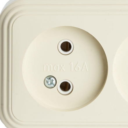 Розетка двойная 2P Stekker Брест слоновая кость PST16-30-20 49057