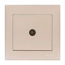 Розетка ТВ проходная Lezard Rain кремовая 703-0303-129