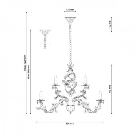 Подвесная люстра Lucia Tucci Fiori Di Rose 185.10.5