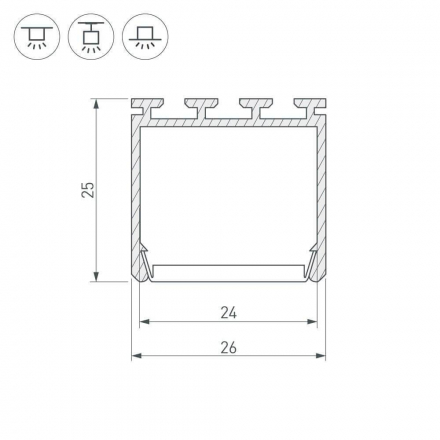 Профиль Arlight PLS-LOCK-H25-2000 ANOD 016386