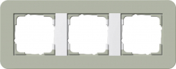 Рамка 3-постовая Gira E3 серо-зеленый/белый глянцевый 0213415