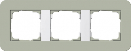 Рамка 3-постовая Gira E3 серо-зеленый/белый глянцевый 0213415