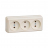 Розетка тройная 2P IEK Oktava кремовая ERO30-K33-10-DC