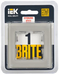 Рамка 1-постовая IEK Brite РУ-1-2-БрД дымчатая BR-M12-G-K30