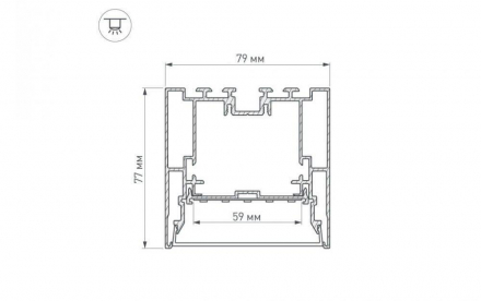 Профиль с рассеивателем Arlight S2-LINE-7977-2500 ANOD+OPAL 021174