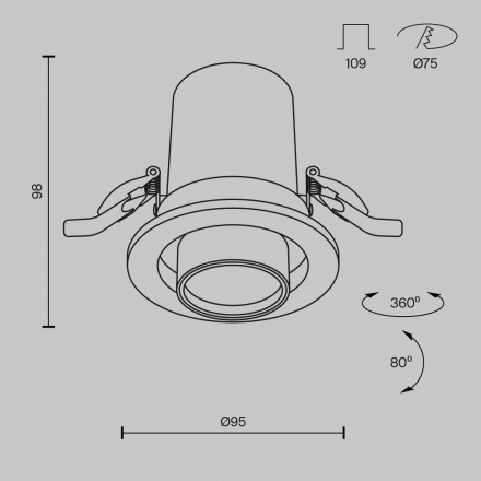 Встраиваемый светодиодный спот Maytoni Technical Hidden DL045-01-10W3K-W
