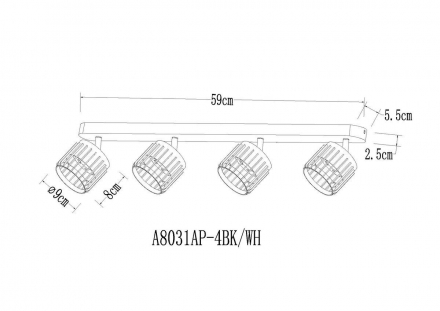 Спот Arte Lamp Atria A8031PL-4BK