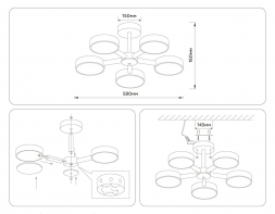 Потолочная светодиодная люстра Ambrella light Comfort LineTech FL4826