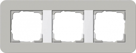 Рамка 3-постовая Gira E3 серый/белый глянцевый 0213412