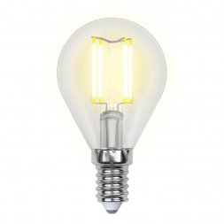 Лампа светодиодная филаментная Uniel E14 6W 3000K прозрачная LED-G45-6W/WW/E14/CL GLA01TR UL-00002201