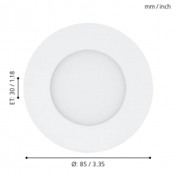 Встраиваемый светодиодный светильник Eglo Fueva 1 (3 шт) 98633