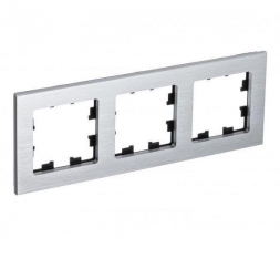 Рамка 3-постовая Schneider Electric AtlasDesign Nature серебро ATN312103