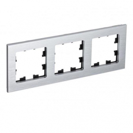 Рамка 3-постовая Schneider Electric AtlasDesign Nature серебро ATN312103
