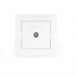 Розетка ТВ проходная Lezard Vesna белая 742-0288-129