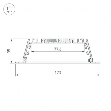 Профиль с рассеивателем Arlight ARH-POWER-W120-F-2000 ANOD 027928