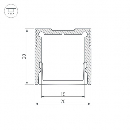Профиль Arlight SL-SLIM20-H20-3000 ANOD 036038