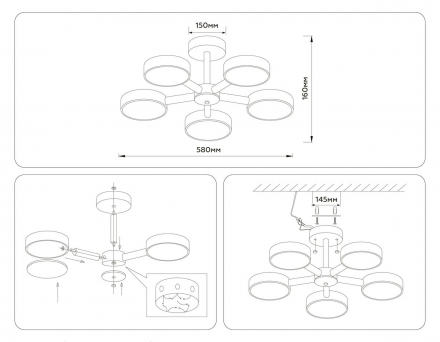 Потолочная светодиодная люстра Ambrella light Comfort LineTech FL4828