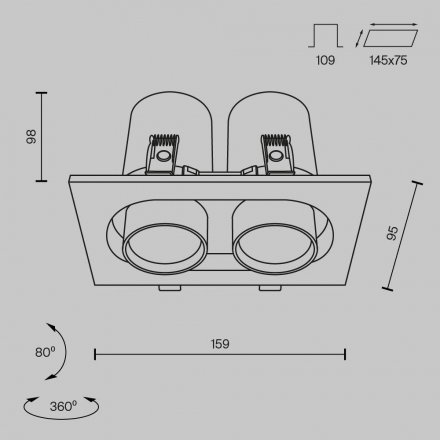 Встраиваемый светодиодный спот Maytoni Technical Hidden DL045-02-10W3K-B