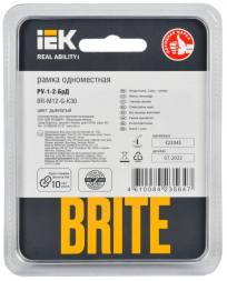 Рамка 1-постовая IEK Brite РУ-1-2-БрТБ темная бронза BR-M12-G-K45